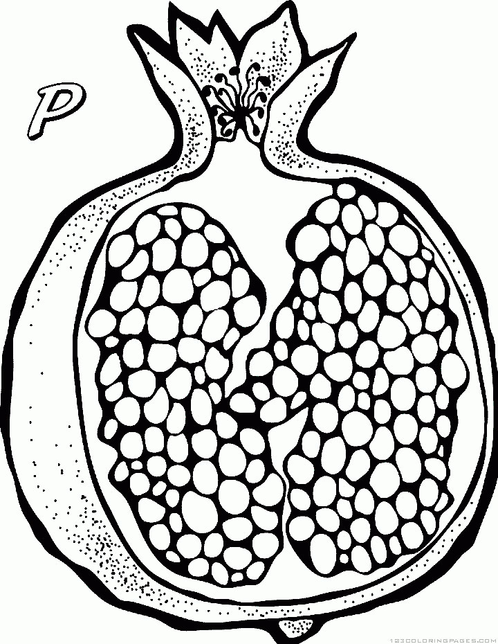 Pomegranate Coloring Pages to Print