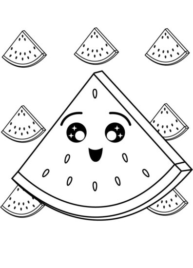 45+ Watermelon Coloring Page