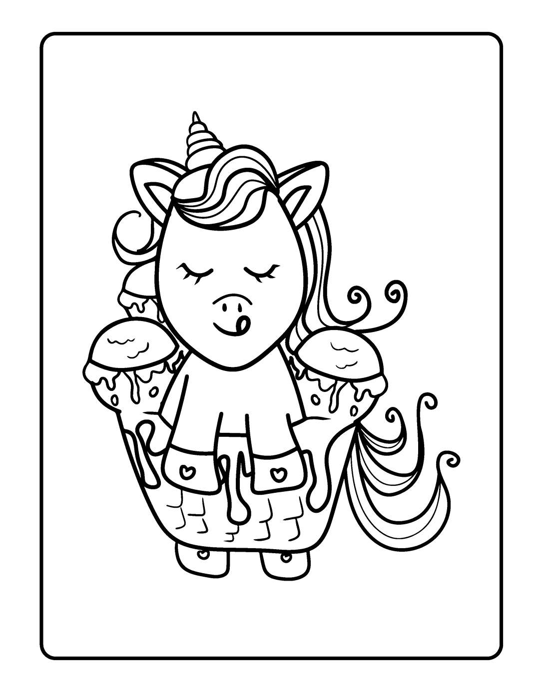 Baby Unicorn Coloring Pages Printable