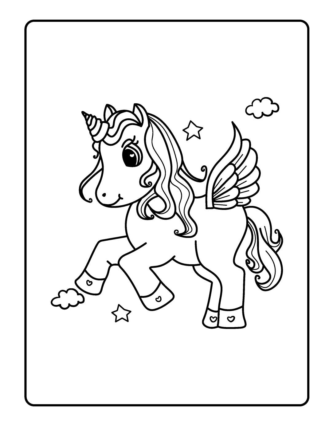 Baby Unicorn Coloring Pages Printable