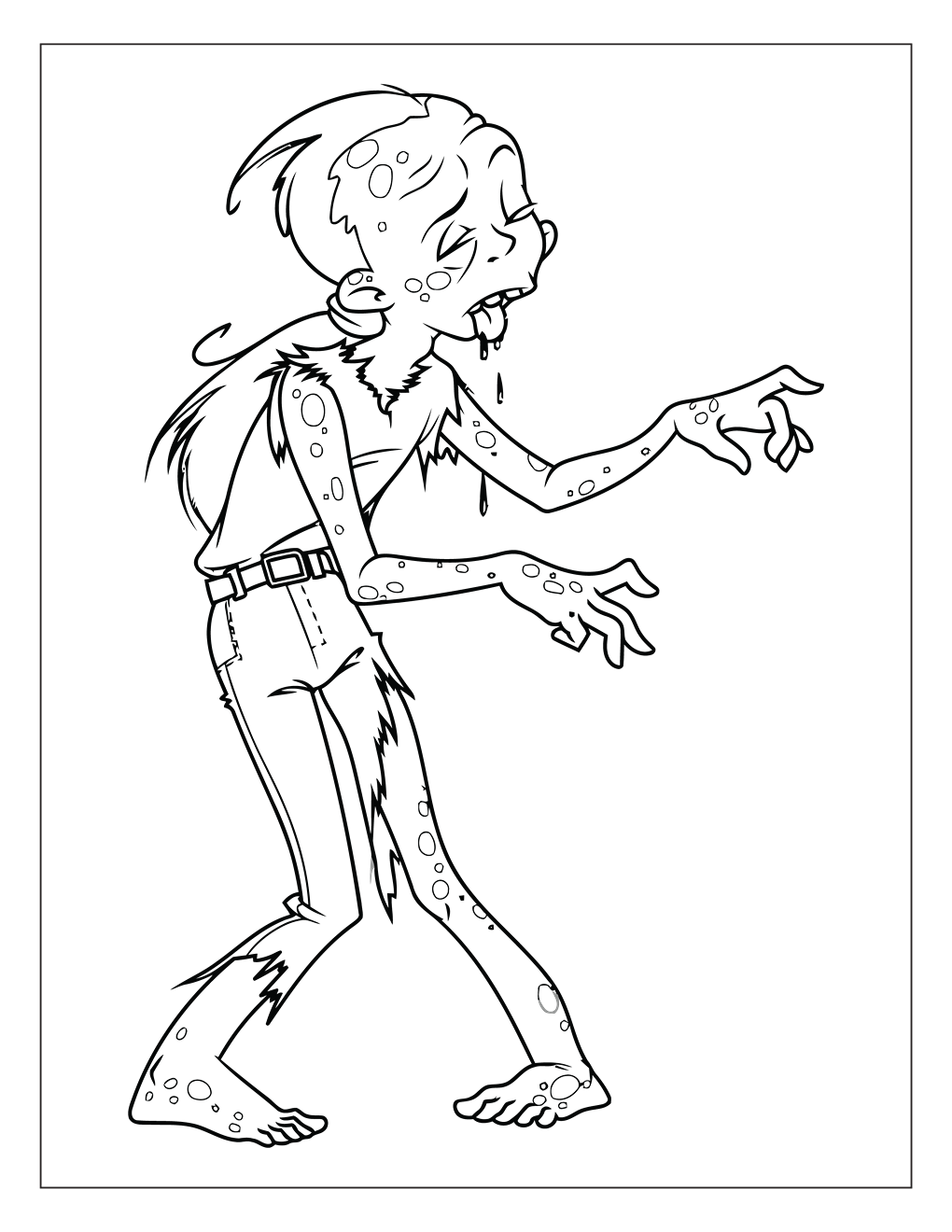 123 Zombies Coloring Pages Free Download